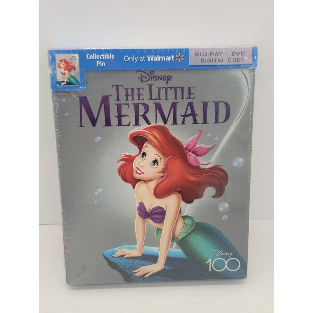 The Little Mermaid Blu-Ray & DVD With Collectible Pin Disney 100 Limited Edition